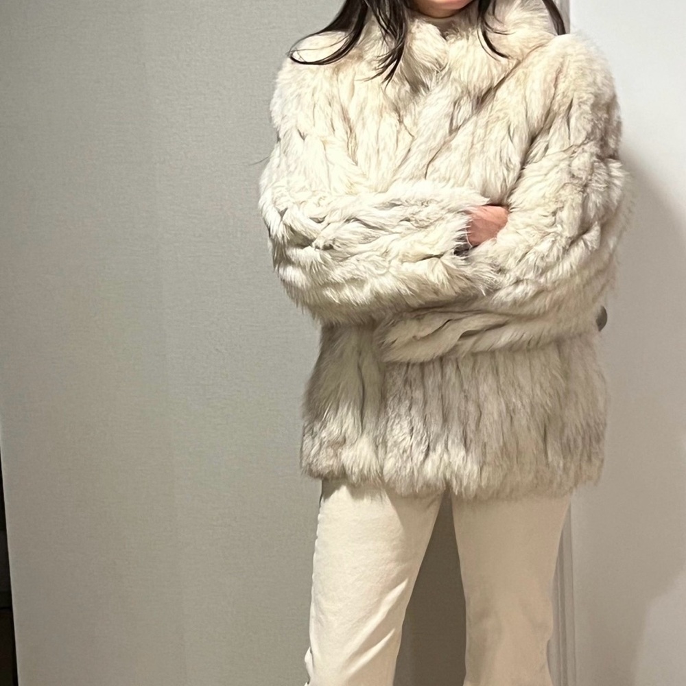 Fox Cream Real Fur Jacket